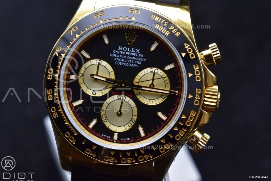 807 Oysterflex SH4131 Daytona 1:1 YG (Weighted) V6 QF on 126518 Black Best Edition Strap Sophisticated Dial 1223